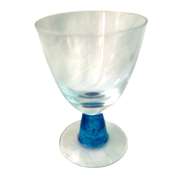 Denby Other - Vintage Denby Blue Jetty Water Goblet Blown Glass blue swirl  Stem replacement